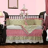 Hoohobbers 4-Piece Crib Bedding, Versailles Green