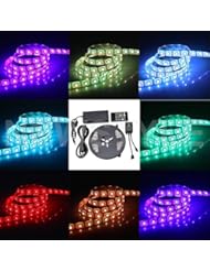 Lighting: NEWSTYLE 5M 5050SMD Waterproof 150LEDs RGB Flexible Color Changing LED Strip Kit with 20-key Music Sound Sense IR Controller + 12V 5A Power Supply For Xmas Lighting Indoor Outdoor Backlighting Wedding Decoration - YISITE Tech