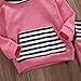 Newborn Baby Boy Girl Warm Striped Hoodie T-shirt Pants Outfit Set Kids Clothes