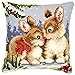 Vervaco 1200/782 Canvas Winter Scene Bunnies Cushion Front Cross Stitch Kit 40cm