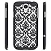 Damask Vintage Pattern Rubber Matte Hard Back Case Cover for Samsung Galaxy S4 I9500 (Black)