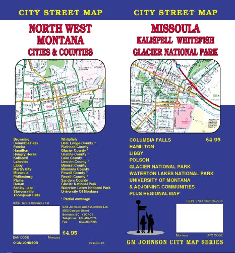 Missoula/Kalispell/Whitefish/Glacier National Park/NorthWest Montana Cities & Counties Street Map