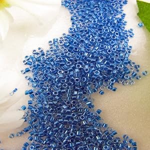 Miyuki delica seed beads 11/0 spkl cerulean blue lined