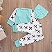 Baby Boys Girls Raglan Sleeve T-shirt and Cross Print Pants Outfit with Hat