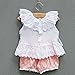 Kids Baby Girls Tops Polka Dot Lace Shirts T-shirt Shorts Pants Outfits Sets,6-12 Months,Pink