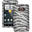 Snap-On Cover Hard Case Cell Phone Protector for HTC EVO 4G Sprint - Bling Zebra Diamante