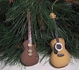 G2~ Rockin Guitars Music Ornament Set Acoustic and Electric Guitars