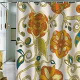Shower Curtain Orange Flowers DENY Designs)