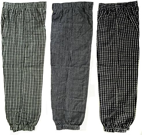 3 Pack of Boy's Plaid Cotton Pajama Bottoms Sleepwear (3 Pants) (Small)