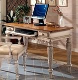 Computer Desk with Spire Design in Antique White Finish