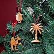 Hand Carved Olive Wood Middle East Collection Ornament Set 1 (Set of 3)