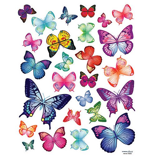 Reusable Decoration Wall Sticker Decal - Vivid Colorful Butterflies