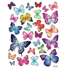26 Vibrant Butterflies Vinyl Peel & Stick Home Wall Sticker Decals