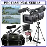 Panasonic Pro AG-HMC150 3CCD AVCHD 24fps Camcorder + Willoughby's Two (2) 16GB SD Advanced On-The-Go or Stop-N-Film Shooter Package