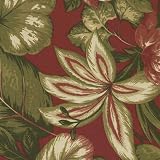 Reversible Armchair Cushion - Red & Green Floral/ Stripe