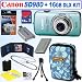 Canon PowerShot SD980IS 12MP Digital Camera (Blue) + 16GB Deluxe Accessory Kit