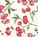 Caspari Set of Two Cherry Blossums Paper Cocktail Napkins packages, 20 per package