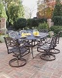 Biscayne Rust 7-Piece Outdoor Table and Swivel Chairs Set