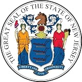 New Jersey State Seal Flag Clear Acrylic Fridge Magnet 2.75 inches x 2 inches