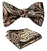 SetSense Men's Floral Jacquard Wedding Party Self Bow Tie Pocket Square Set