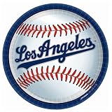 Lets Party By Amscan Los Angeles Dodgers Baseball Round Dinner Plates