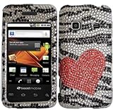 Hard Full Diamond Heart Zebra Case Cover Faceplate Protector for Samsung Ga ....
