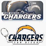 San Diego Chargers License Plate & Key Ring Auto Set