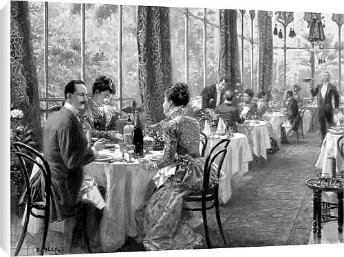 Canvas Prints of Dinner at the Grand Hotel de Quirinal, Rome from Mary Evans