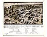 Historic Maps - Amarillo Bird's Eye View Map 1912 Texas - Potter County - Aeroplane view of business district Amarillo, Texas. 36x54