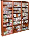 The COLOSSUS CD/DVD/VHS Floor Rack in Cherry Finish