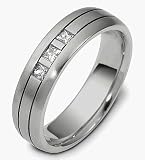 Comfort Fit Platinum 3 Diamond Wedding Ring