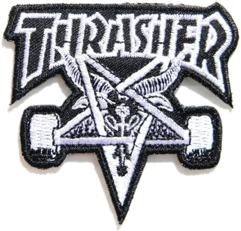THRASHER Skate Skateboard Logo Jacket Patch Sew Iron on Embroidered Symbol Badge Cloth Sign By Prinya Shop