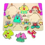 Eigenschaften woody / PUZZLE m. GRIFFE STECKPUZZLE 8 tlg PUPPE MÄDCHEN HOLZ