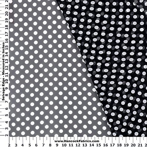 Value Large Black Dot Chiffon Polyester Fabric - Sold By the Yard
