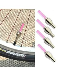 Sports: iPerb? 4PCS/Lot LED Flash Tyre Wheel Valve Cap Light for Car Bike Bicycle Motorbicycle Wheel Light Tire Light (red) - iPerb?