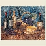 WINE Cheese GLASS CUTTING BOARD Kitchen HOME Decor NEW