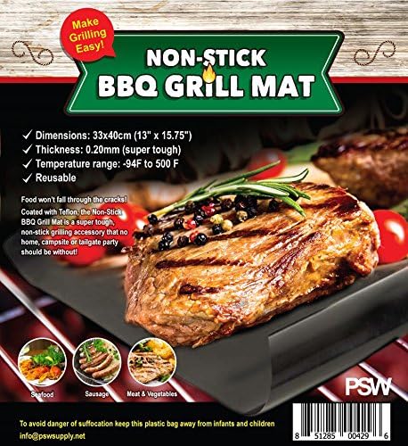 Set of 2 Super Tough BBQ Grill Mats - Perfect for Indoor and Outdoor Cooking! -Makes Grilling and Clean up Easy - Leaves Perfect Grill Marks - 100% Non-Stick - Use Hundreds of Times! - Top Rated BBQ Tool -Perfect for Gas, Charcoal, or Electric Grills - Dishwasher Safe, Best 2014 Must Have Grilling Tool -Healthy Grill Mat for all Outdoor Grills - Tailgating, Camping, Picnics - Protect Your Weber or George Foreman Grill - Made out of TEFLON (PTFE), FDA APPROVED and PFOA FREE - Lifetime Guarantee!