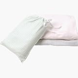 Under The Nile Organic Cotton Gingham Crib Sheet-Ice Blue