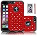 iPhone 6 Plus Case, Sparkle Shimmer Case for iPhone 6 Plus,EC™ Heavy Duty Shock Absorbing Dual Layer Studded Rhinestone Bling Hybrid Protective Case Cover for iPhone 6 Plus 5.5 (Red)