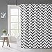 LanMeng Geometric Fabric Shower Curtain, Grey Chevron Off White (72-by-72 inches, 1)