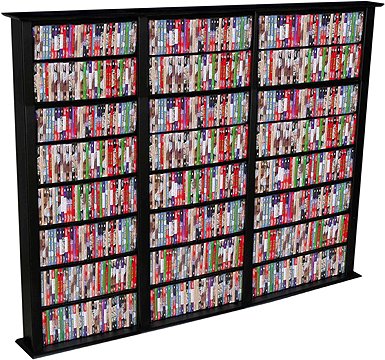 Spartak Bookcase Multimedia Tower  Tall Triple 2413BLACK (Black) (76