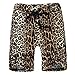 Zbrandy Men's Swag Leopard Shorts Knee Length Casual Shorts