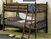 Walnut Finish Twin/Convertible Wooden Bunk Bed