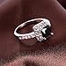 Woman Lady Retro Style Square Black Zircon Full Crystal Ring Jewelry Size 9