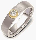 5mm 14 Karat Two-Tone Gold Diamond Comfort Fit Wedding Band Ring