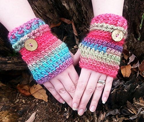 Women's Rainbow Fingerless Mittens