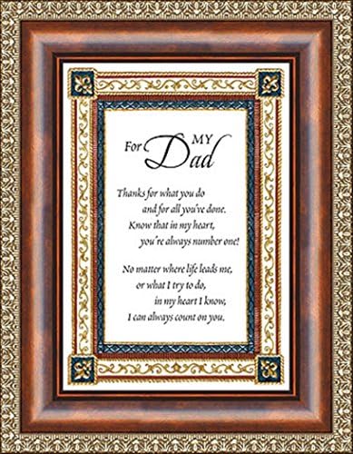 For My Dad Detailed Embossing and Colorful Metallic Accents Tabletop Frame, 9 Inch