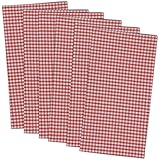 DII 100% Cotton, Oversized Basic Everyday 20x20" Napkin Set of 6, Coral Check