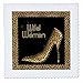 3dRose qs_21804_1 Cheetah Print Wildl Woman Stiletto Pump and Diamond Bling Quilt Square, 10 by 10-Inch
