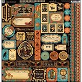 Graphic 45 Steampunk Spells 12x12 Stickers